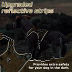 rabbitgoo Tactical Dog Harness for Large Dogs, No Pull Military Service Vest with Handle & Molle, Easy Control for Training Walking, Adjustable Reflective Straps, Brown camo, XL