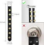 Frienda Hanging Jingle Sleigh Bells 7-Bell Dog Doorbells for Door Knob Faux Leather Belts Go Outside Dog Bells Christmas Decor and Holiday Decorations, 18.7 x 1.8 x 1 Inches(Black with Gold)
