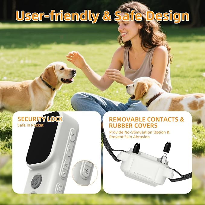 ETACCU Collar for Dogs,Waterproof Dog Training Collar with Remote Control,4 Training Modes：Beep, Vibration, Safe Static,LED,Rechargeable Adjustable for 5-150lbs Small Medium Large Dogs