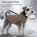 ASENKU Dog Winter Coat - Waterproof Windproof Dog Jacket, Warm Snowproof Doggie Puffer Vest for Cold Weather, Lightweight Snow Coats for Small Medium Large Dogs(M, Coffee)