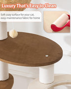 56.7in Large Wooden cat Tree for Large Multiple Cats,cat Tree with Observation Deck, Suitable for Summer and Winter 144CM (Particleboard)