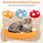PETSITE Mushroom Cat Tree, Multi-Level Cute Cat Tree Tower with Sisal Scratching Posts, Cat Condo, Soft Plush Perches, and Dangling Toys for Indoor Cats (35 Inch)