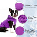 EXPAWLORER Dog Hoodie Fleece Sweater Vest, Hooded Dog Sweatshirt Fall Winter Pet Clothes with Leash Ring, Sleeveless Warm Cozy Puppy Clothing for Cat Small Medium Large Dogs Girl Boy, Purple S