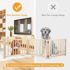 COZIWOW Freestanding Wooden Dog Gate - Indoor Pet Gate with Walk-Through Door, Adjustable and Portable Dog Barrier for Small to Medium Dogs, No Drilling Required, Stylish Wooden Finish,Natural