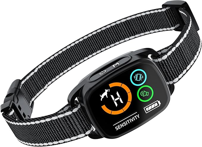 Bark Collar, Dog Bark Collar with 6 Adjustable Sensitivity, 3 Mode Beep/Vibration/Beep&Vibration, Rechargeable Smart Barking Collar for Large Medium Dogs, IP67 Waterproof Bark Training Collar