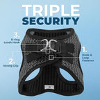 Best Pet Supplies Voyager Step-in Air Harness - All Weather Mesh, Reflective, No Pull Harness for Dogs, Cats - Secure with Hook & Loop Fastener, Buckle, Double D-Rings - Gray 2-Tone, XS