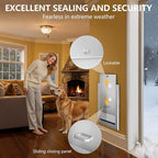Ownpets Aluminum Large Dog Door for Wall and Door, Double Flap Energy Efficient, Telescoping Tunnel and Lock Panel, Heavy Duty Doggy Door for Dogs Up to 100lbs