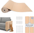 157.5" x 15.8" Cat Scratch Furniture Protector, Self-Adhesive Couch Protector from Cat Claws, Cats Scratching Mat for Couch, Sofa, Wall & Door, DIY Cat Scratch Pads Replacement, 2 Pack (Khaki)