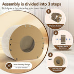 Cat Scratcher House, Cozy Cardboard Design, Safe and Secure for Kittens, Eco-Friendly,Plain Board (Circle)