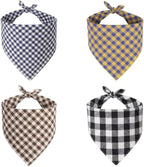 Dog Bandanas 1 Pack; Cotton Linen Blue Bandana Plaid for Large Dogs; Soft Breathable Dog Accessories; Classic Dog Apparel & Accessories