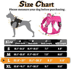 rabbitgoo Dog Harness for Large Dogs No Pull, Tactical Service Pet Vest with Molle and Control Handle, Adjustable and Reflective Military Harness for Easy Walking and Training, Rose Red, L