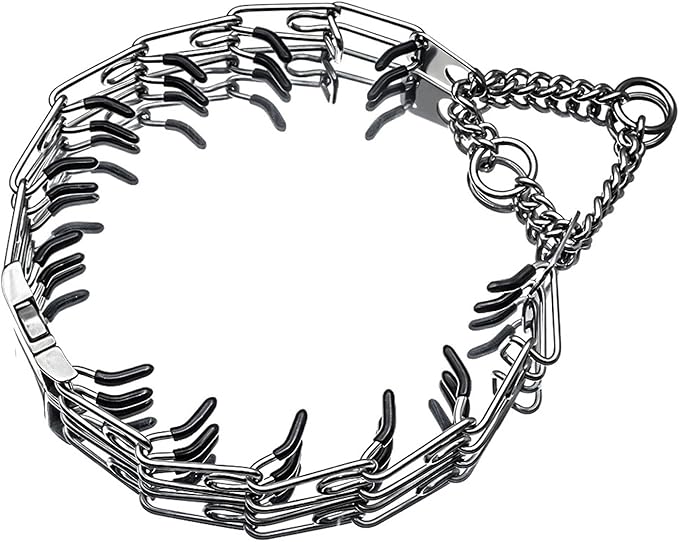 Dog Collar with Stainless Steel Buckle & Quick Release for Medium Large Dogs (Black, 3.5-4.0mm)