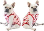 CuteBone Dog Valentine Shirts Outfit 2-Pack Soft Pet Clothes Breathable Summer Vest for Small Puppy and Stretchy Cat Apparel 2BX05M