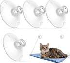 Large Clear PVC Window Perch Suction Cups for Cat Hammocks, Beds & Perches - 4 Pack Strong Replacement Sucker Pads (3.37in)