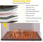 Aivituvin Heated Outdoor Dog House with Adjustable Heating Pad, Removable Insulated Liner, Metal Frame and Waterproof Roof, Warm Shelter for Cold Weather (50.9" D x 37.4" W x 37.2" H)