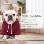 2 Pack Dog Hoodie Sweaters for Small Medium Dogs Warm Dog Clothes for Large Dogs Soft Waffle-Like Laminated Sweatshirt Bulldog (Brown+Wine Red, XS (Back: 10",Chest: 13", Neck: 9"))