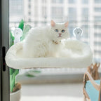 Cordless Cat Window Perch with 4 Suction Cups, Sturdy & Soft Cat Window Hammock, One-Tap Fold Up Cat Window Seat, Great for Indoor Cats, Soft Reversible Cushion, Can Hold Weight Upto 40lbs
