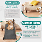 Dog Ramp for Bed, Adjustable Pet Ramps for Dog to Get on Bed, Non-Slip Rubber Surface - Folding Wooden Dog Ramp for Small/Large/Old Dogs, Adjustable up to 31 inch High Beds, Safety Railings