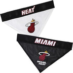 Pets First NBA Dog Bandana - Miami Heat Reversible Pet Bandana. 2 Sided Home & Away Sports Bandana with a PREMIUM Embroidery TEAM Logo, Small/Medium