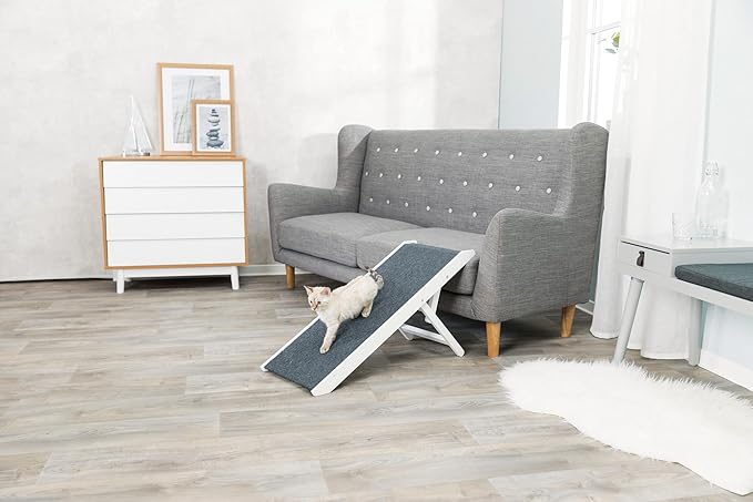 Trixie Furniture ramp, Height-Adjustable 29/36/43 cm, Wide Running Surface 36 × 90 cm, 39375, White