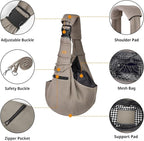 CUBY Dog and Cat Sling Carrier - Hands Free Adjustable Small Pet Sling - Soft Pouch and Tote Design - Suitable for Puppy, Small Dogs Cats Outdoor