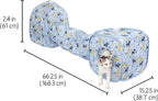 Kitty City Blue Cat-Themed Cat Play Furniture Set, Collapsible Pop-Up Cat Toys Combo with Cube, Tunnel & House, Indoor Cat Playground for Play, Hiding & Lounging