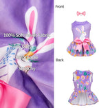 CuteBone White Rabbit Dog Easter Dress Velvet for Small Dogs Girl Eggs Skirt Puppy Purple Dresses Dog Clothes CVA19M-D