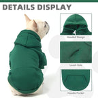 KOOLTAIL Dog Hoodie for Large Medium Small Dogs,Soft&Warm Pet Sweater with Leash Hole and Pocket Boy Girl, Puppy Fall Winter Jacket Clothes,French Pitbull Cold Weather Coat Sweatshirt,Deep Green S
