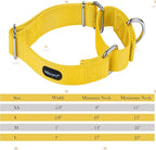 Mikivery Martingale Dog Collar Nylon Adjustable and Safety Training Colourful Comfortable Metal Buckle Pet Collars for Small Medium and Large Dogs(Yellowe,L)