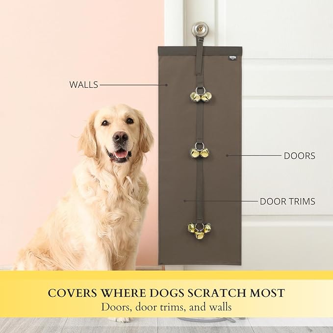 Anti-Scratch Dog Door Bell - Adjustable Puppy Potty Training Bells, Hanging Doorbell to Protect Doors & Trim