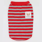 LOPHIPETS 100% Cotton Striped Dog Shirts for Small Dogs Chihuahua Puppy Clothes Tank Vest-Red and Gray Strips/L