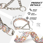Chain Martingale Choke Collar for Dogs - No-Pull Adjustable Training Collar, Secure Control Slip Collar for Large & XL Dogs(L)
