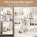59“ Extra Tall Cat Gate for Doorway：29.4-33.4” Wide Pet Gate, Auto Close/One Handed Open, 1.34” Extra Small Gap, No Drill Pressure Mount Tall Cat Gate for Interior Stairs/Kitchens/Hallways (White)