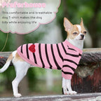 Pet Dog Striped T-Shirt Dogs Cats Cotton Vest Spring Summer Pet Apparel Tee Shirt Suitable for Small and Medium Large Pets French Bulldog Bichon