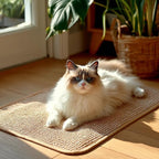 Cat Scratching Mat Sisal, Sisal Fabric Large Pet Scratching Pad for Indoor Cats with Adhesive Hook Loop Tape, Cat Scratching Rug Wall Scratchers (2pcs(11x13.8in))