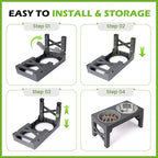 Heeyoo Elevated Dog Bowls - 5 Adjustable Heights Stand, 2 Stainless Steel Bowls & 1 Slow Feeder, 3.2" to 12.2" for Small to Large Dogs