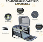 Lekereise Top-Expandable Pet Carrier 18x13x9.5 Inch Southwest Frontier Airline Approved Soft Sided Underseat to 15lbs Travel Carriers for Small Cats Dogs with Locking Safety Zippers Anti-Scratch Mesh