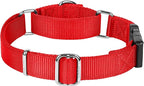 Martingale Collar for Dogs with Quick Release Buckle, Heavy-Duty Solid Color Nylon Training Collars - Adjustable No-Slip Design for Medium & Large Dog