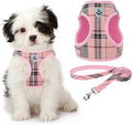 KOOLTAIL Dog Harness for Small Medium Dogs ,Dog Harness and Leash Set, Step in No Pull Soft Mesh Padded Adjustable and Reflective Pet Vest Harness Puppy, Plaid Extra Harness for XS S Dogs, Pink M