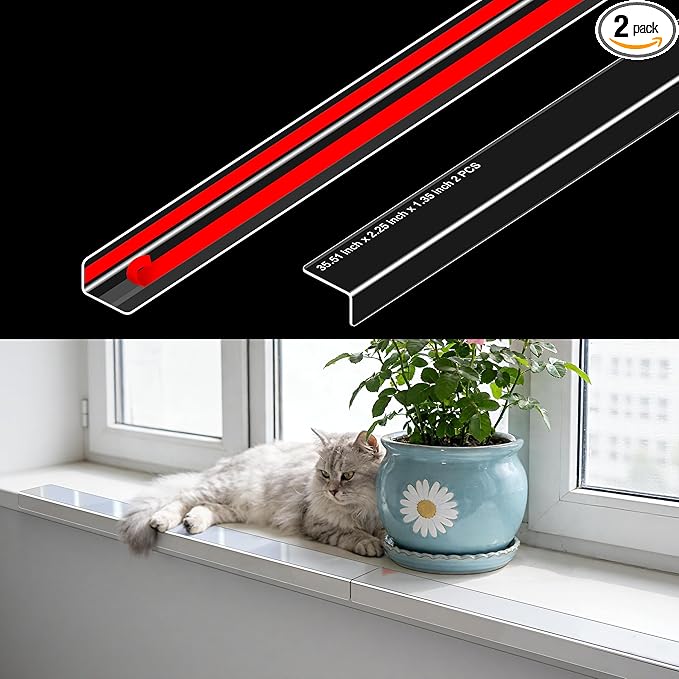Ultra Clear Window Sill Protector - Scratch & Chew Proof Pet Guard for Dogs & Cats, Easy Install Transparent Ledge Cover, No Residue