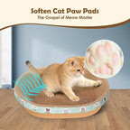 Extra Large Cat Scratcher Bed, 21.6" x 14.9" x 4.3" XL XXL Cat Scratch Cardboard, Scratching Board Pad for Indoor Cats Kitty Kittens, Scratch Lounge House Couch, Furniture Protector, Oval