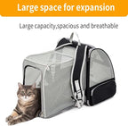 Cat Backpack，Expandable Cat Carrier Backpack, Dog Backpack Carrier and Pet Carrier Backpack, Suitable for Cats, Kittens or Small Dogs, Travel Friendly Puppy Cats Bag (Black)