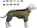 LoveLongLong Dog Coat - Warm & Waterproof Reflective Dog Jacket, Zippered & Adjustable, Olive Green, S, M, L