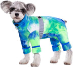 Dog Coat, Tie Dye - Blue Polar Fleece Jumpsuit for Small Medium Dogs, Winter Jacket, Reflective Onesies, Full Body Vest, Four-Legged Warm Clothes