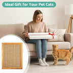 Scratching Pad for Cats, Sisal Cat Scratch Pad for Wall Mounted, Extra Large Cat Scratch Pads for Indoor Cats Kitty, Wooden Scratching Board Scratching Cat Toys Wall Furniture