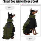 DENTRUN Small Dog Winter Coat, Warm Fleece Jacket with Removable Turtleneck, Dog Cozy Sweater for Puppy Cold Weather, Windproof Costume, Soft Woolly Pajamas
