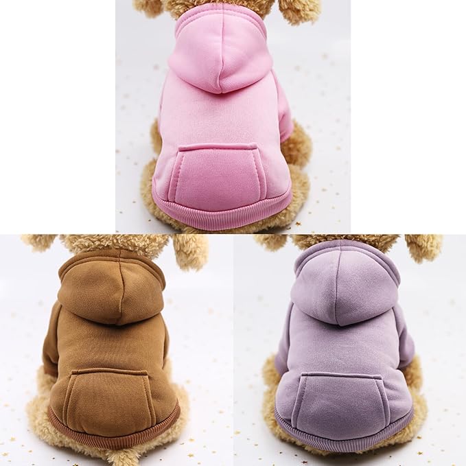 TAPBULL Dog Dresses, Fashionable Pet Dog Sweatshirt Clothes in Light Colors, Cute Cat Birthday Dress Outfit (Pink/Purple/Coffee 3-Pack), XX-Large