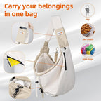 Dog Carrier Sling,Dog Carriers for Small Dogs & Cats Up to 20lbs,Puppy Carrying Backpack Pet Purse with Pockets,Adjustable Shoulder Strap,Hands Free for Travel (Beige)