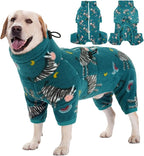 ROZKITCH Dog Fleece Jacket Soft Fleece Pullover Pajamas, Pet Windproof Warm Cold Weather Jacket Vest with Reflective Zipper, Jumpsuit Apparel Outfit Clothes for Extra Large Dog Zebra 4XL
