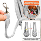 Tomkas Small Dog Sling Carrier - Zipper Pocket & Classic Strap - for 3-10 lbs Pets(Grey)